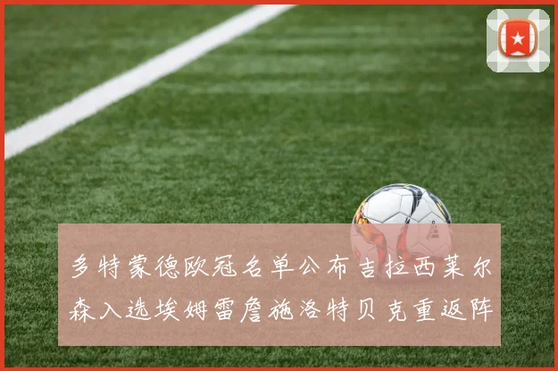 多特蒙德欧冠名单公布吉拉西莱尔森入选埃姆雷詹施洛特贝克重返阵容